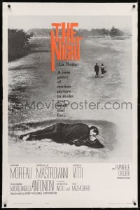 2h166 LA NOTTE linen 1sh 1961 Michelangelo Antonioni, Jeanne Moreau, Marcello Mastroianni