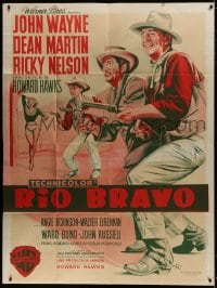 2m112 RIO BRAVO French 1p R1960s John Wayne, Ricky Nelson, Dean Martin, Angie Dickinson, rare!