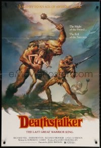 2p212 DEATHSTALKER 1sh 1984 awesome Boris Vallejo artwork of man fighting ogre for girl!