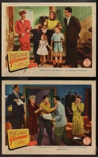 2r890 FOOTLIGHT GLAMOUR 2 LCs 1943 Penny Singleton as Blondie, Arthur Lake, life has been cru-el!