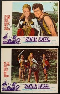 2r991 VIKING QUEEN 2 LCs 1967 great images of Don Murray & sexy Carita, Hammer adventure!