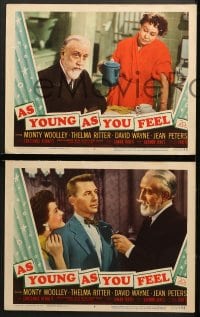 2r472 AS YOUNG AS YOU FEEL 6 LCs 1951 great images of Monty Woolley, Thelma Ritter, Jean Peters!