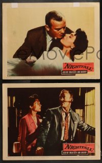 2r437 NIGHTFALL 7 LCs 1957 Jacques Tourneur noir, Aldo Ray, Brian Keith, Anne Bancroft!