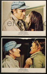 2r594 SOYLENT GREEN 5 LCs 1973 Charlton Heston, Leigh Taylor Young, Richard Fleischer sci-fi classic