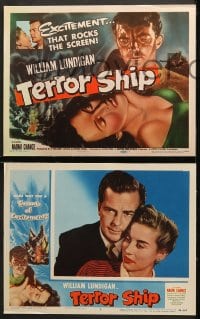 2r349 TERROR SHIP 8 LCs 1954 William Lundigan, Naomi Chance, excitement rocks the screen!