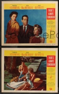 2r596 THERE'S ALWAYS TOMORROW 5 LCs 1956 Fred MacMurray between Barbara Stanwyck & Joan Bennett!