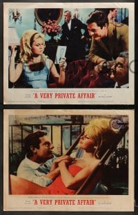 2r463 VERY PRIVATE AFFAIR 7 LCs 1962 Vie Privee, Marcello Mastroianni, sexiest Brigitte Bardot!