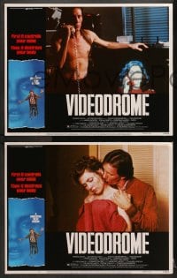 2r536 VIDEODROME 6 LCs 1983 David Cronenberg, c/u of James Woods & sexy Debbie Harry wearing towel!