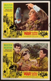 2r376 WAR ITALIAN STYLE 8 LCs 1966 Due Marines e un Generale, Buster Keaton as Nazi, Martha Hyer!