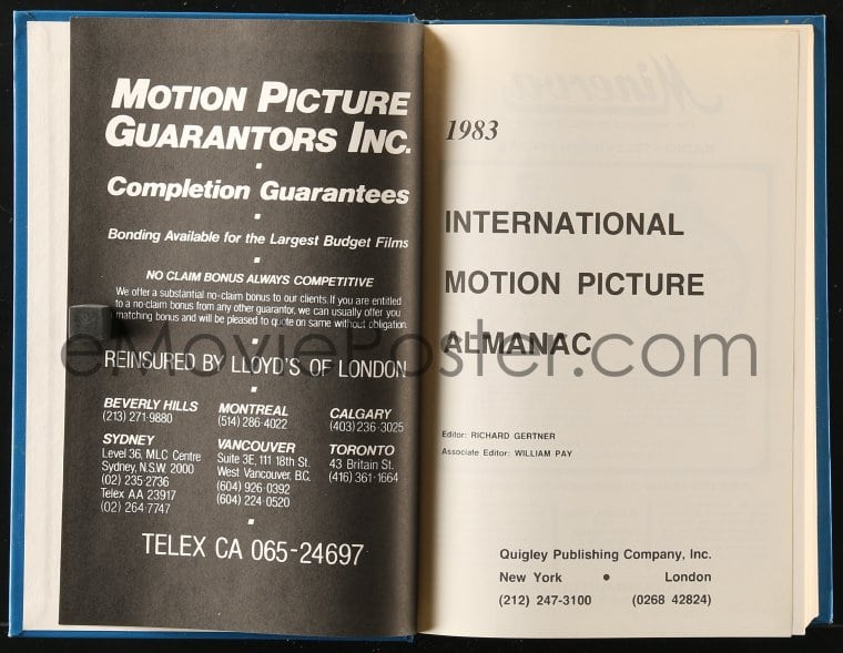 EMoviePoster.com: 2s554 INTERNATIONAL MOTION PICTURE ALMANAC Hardcover ...