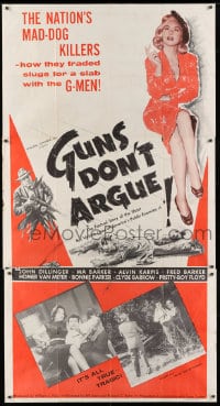 2x474 GUNS DON'T ARGUE 3sh 1957 G-men vs Dillinger, gangsters & sexy smoking girl!