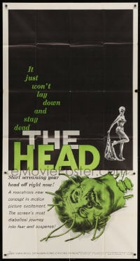 2x478 HEAD 3sh 1962 classic schlocky horror, disembodied head just won't lay down and stay dead!