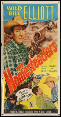 2x481 HOMESTEADERS 3sh 1953 cowboy William Wild Bill Elliot, Robert Lowery, cool western montage!