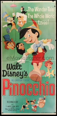 2x570 PINOCCHIO 3sh R1962 Disney classic fantasy cartoon about a wooden boy who wants to be real!