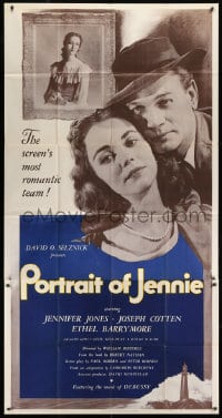 2x573 PORTRAIT OF JENNIE 3sh 1949 Joseph Cotten loves pretty ghost Jennifer Jones, William Dieterle