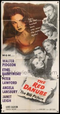 2x579 RED DANUBE 3sh 1949 Janet Leigh, Angela Lansbury, Ethel Barrymore, Walter Pidgeon, Lawford