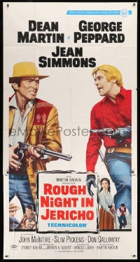 2x583 ROUGH NIGHT IN JERICHO 3sh 1967 Dean Martin & George Peppard with guns drawn!