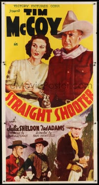 2x609 STRAIGHT SHOOTER 3sh 1940 great close up of cowboy Tim McCoy pointing gun, rare!