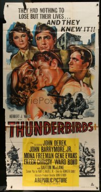 2x624 THUNDERBIRDS 3sh 1952 John Derek & John Barrymore had nothing to lose but their lives!