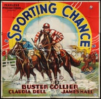 2x087 SPORTING CHANCE 6sh 1931 wonderful art of horse racing jockey William Collier Jr, ultra rare!