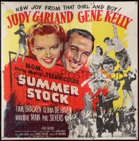 2x089 SUMMER STOCK 6sh 1950 giant headshot art of Judy Garland & Gene Kelly + photo montage, rare!