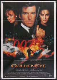 2x790 GOLDENEYE Italian 1p 1996 Pierce Brosnan as secret agent James Bond 007, cool montage!