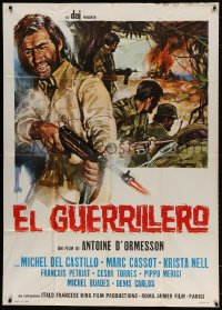 2x794 GUERILLA, OR HE WHO DID NOT BELIEVE Italian 1p 1969 art of men on World War II battlefield!