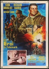 2x803 HEROES OF TELEMARK Italian 1p 1966 Kirk Douglas & Richard Harris stop Nazis making atom bomb!