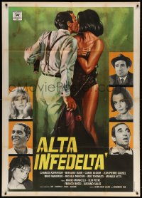 2x804 HIGH INFIDELITY Italian 1p 1964 Aznavour, Beacour, Blier, Bloom, Cassel, sexy comedy!