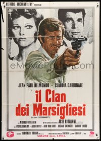 2x806 HIT MAN Italian 1p R1970s different Casaro art of Jean-Paul Belmondo, Claudia Cardinale