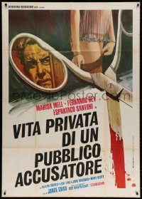 2x887 PENALTY OF DEATH Italian 1p 1974 Luca art of bloody scissors & sexy woman in nightie!