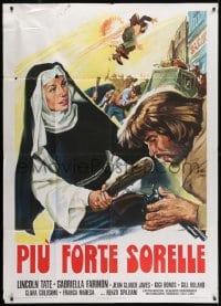 2x891 PIU FORTE SORELLE Italian 1p R1975 great spaghetti western art of nuns beating up cowboys!