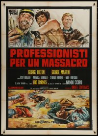 2x897 PROFESSIONALS FOR A MASSACRE Italian 1p 1967 Gasparri art of Hilton, Martin & Edd Byrnes!