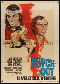 2x898 PSYCH-OUT Italian 1p 1971 sexy pleasure lover Susan Strasberg, different art by Mos!