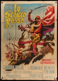 2x905 RED SHEIK Italian 1p 1962 cool art of Channing Pollock on horse by Enrico De Seta!