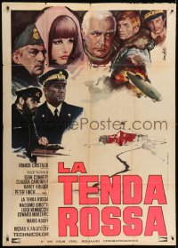 2x906 RED TENT Italian 1p 1971 different art of Sean Connery & Claudia Cardinale by Enzo Nistri!