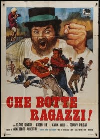 2x907 RETURN OF SHANGHAI JOE Italian 1p 1974 Klaus Kinski, Cheen Lie, wacky spaghetti western art!