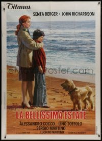 2x948 SUMMER TO REMEMBER Italian 1p 1974 art of Senta Berger & son on beach by Averardo Ciriello!