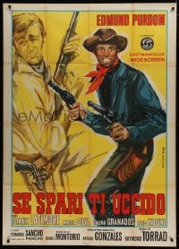 2x961 TEXAS JIM Italian 1p 1965 art of cowboys Edmund Purdom & Frank Latimore by Tino Avelli!