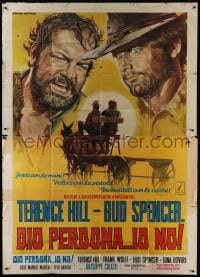 2x214 GOD FORGIVES I DON'T Italian 2p 1969 art of Terence Hill & Bud Spencer by Rodolfo Gasparri!