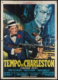 2x347 THEY PAID WITH BULLETS: CHICAGO 1929 Italian 2p 1968 cool gangster art by Franco Picchioni!