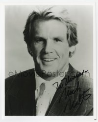 3d934 NICK NOLTE signed 8x10 REPRO still 1980s great smiling portrait wearing suit & tie!