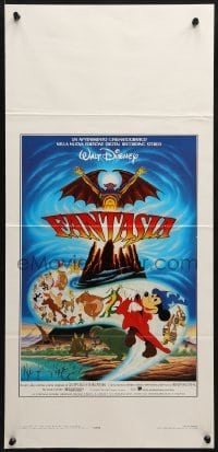 3f830 FANTASIA Italian locandina R1980s Disney cartoon classic, completely different montage art!