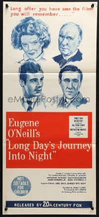 4c684 LONG DAY'S JOURNEY INTO NIGHT Aust daybill 1963 Katharine Hepburn, Ralph Richardson