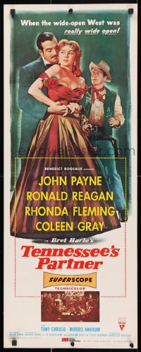 4z168 TENNESSEE'S PARTNER 14x36 commercial poster 1981 Ronald Reagan & John Payne, Rhonda Fleming!