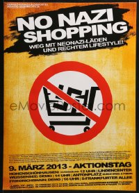 4z403 NO NAZI SHOPPING 17x23 German special poster 2013 art of swastika in shopping cart!