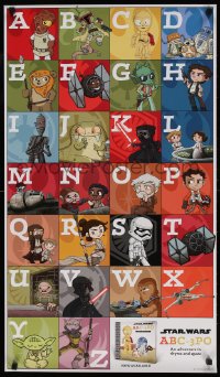 4z121 STAR WARS 21x36 advertising poster 2016 cool ad for Kennedy's ABC-3PO: Alphabet Book!