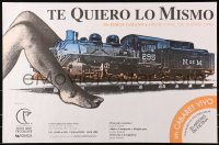 4z266 TE QUIERO LO MISMO 18x28 Mexican stage poster 1990 art of a pair of legs and a train!