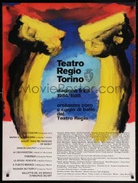 4z267 TEATRO REGIO TORINO 27x36 Italian stage poster 1984 art by Armando Testa!