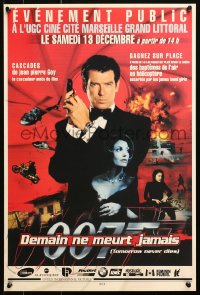 4z452 TOMORROW NEVER DIES advance 16x24 French special poster 1997 different image of Brosnan as James Bond!